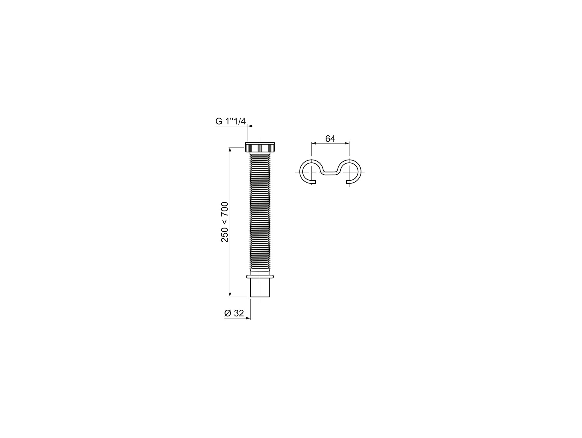 Raccord extensible WIRQUIN lavabo Ø32mm