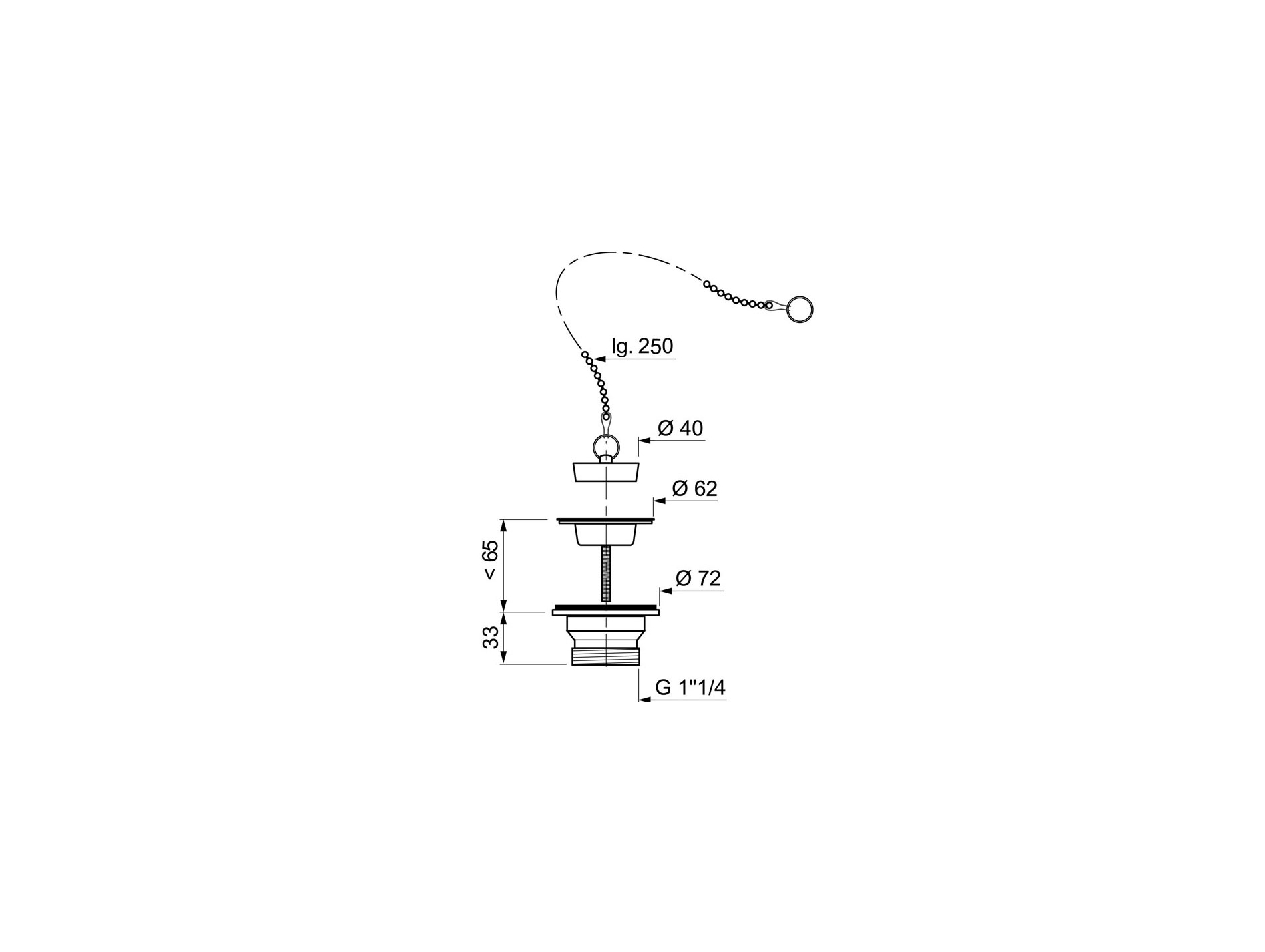 Bonde à bouchon pour lavabo WIRQUIN Ø40mm