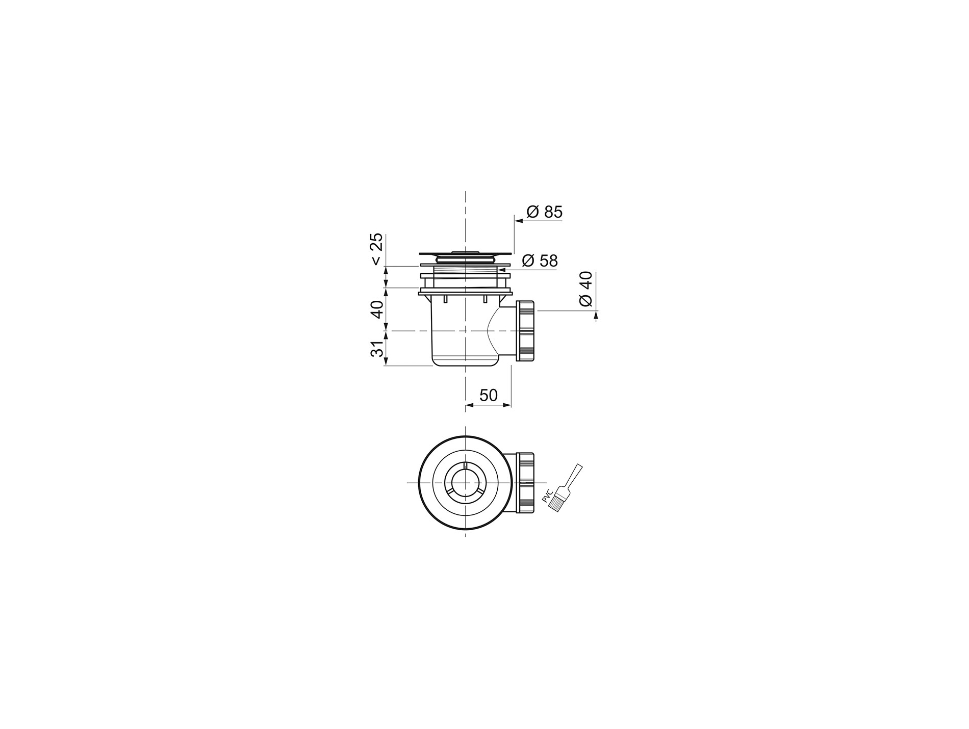 Bonde de douche WIRQUIN Tourbillon Ø60mm