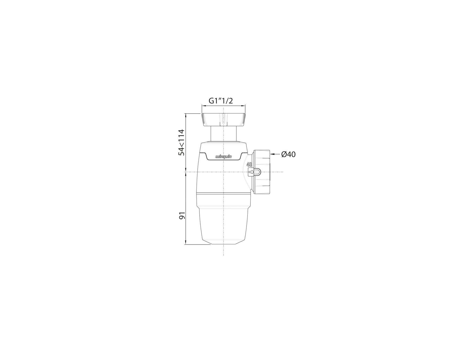 Siphon évier réglable WIRQUIN Neo Quick-Safe Ø40mm