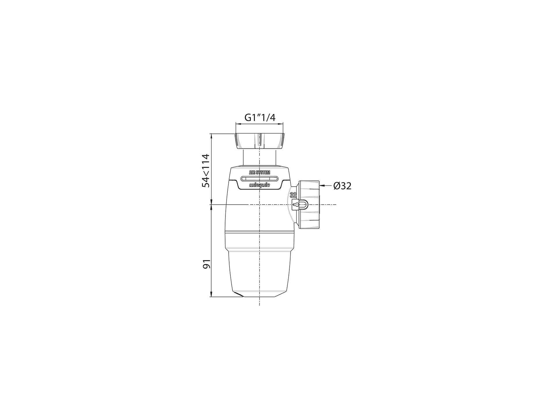 Siphon lavabo anti-odeur réglable WIRQUIN Neo Air Ø40mm
