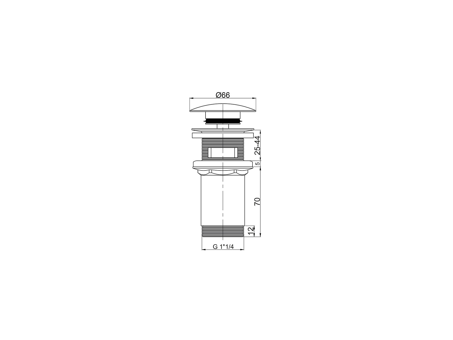 Bonde de lavabo WIRQUIN Quick-Clac laiton chromé