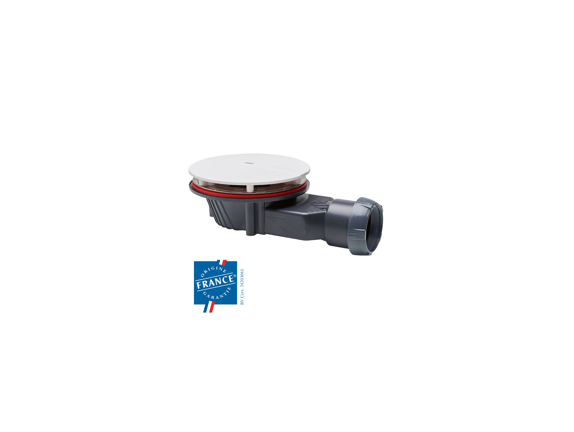 Bonde de douche extra-plate WIRQUIN Slim+ Ø40mm