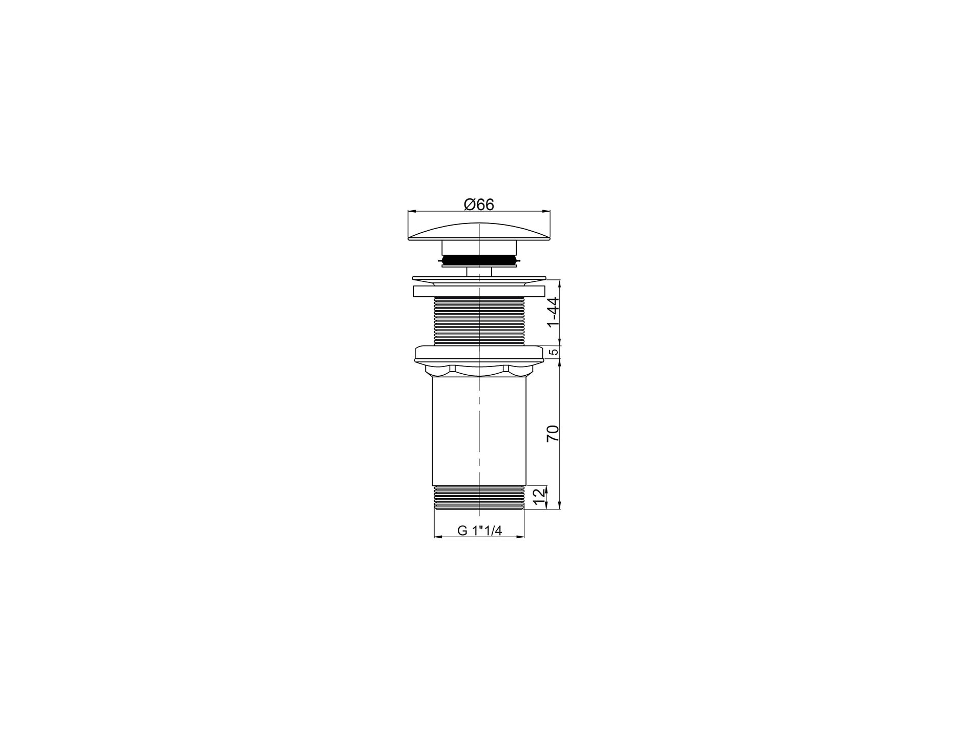 Bonde de lavabo WIRQUIN Quick-Clac laiton chromé
