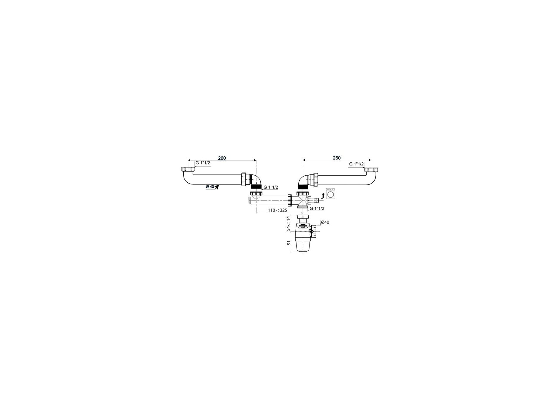 Ensemble lavabo double vasques WIRQUIN Neo Air