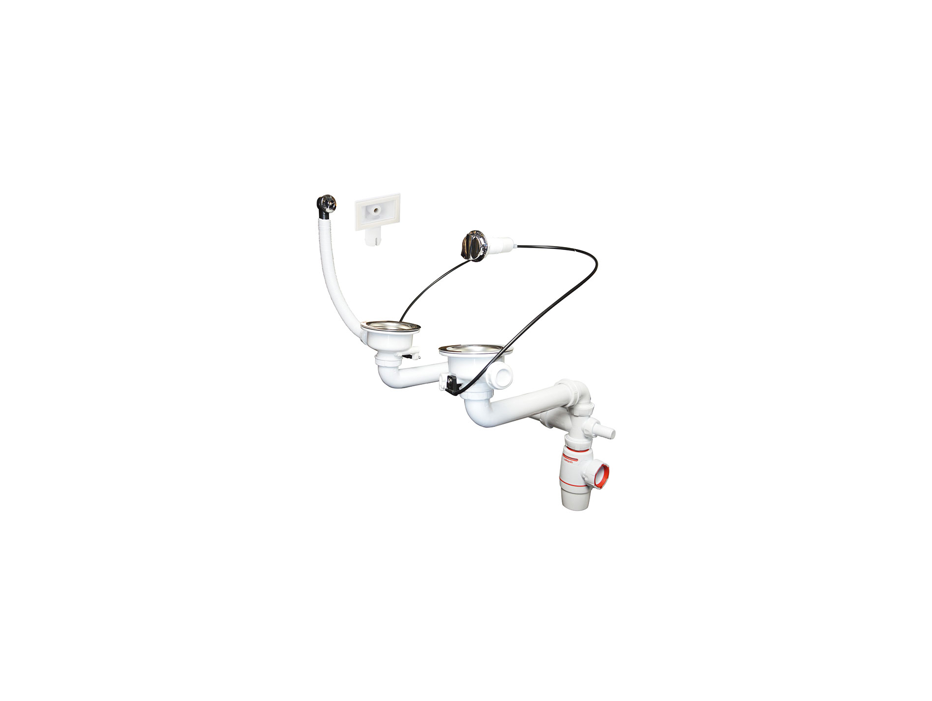 Ensemble évier 2 bacs commande automatique WIRQUIN Neo Air Ø40mm