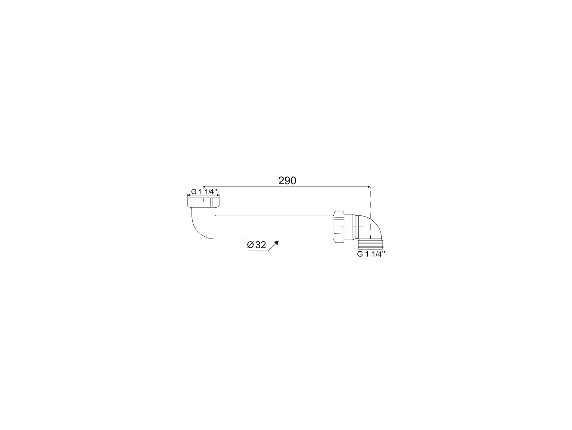 Tubulure gain de place WIRQUIN pour lavabo Ø32mm