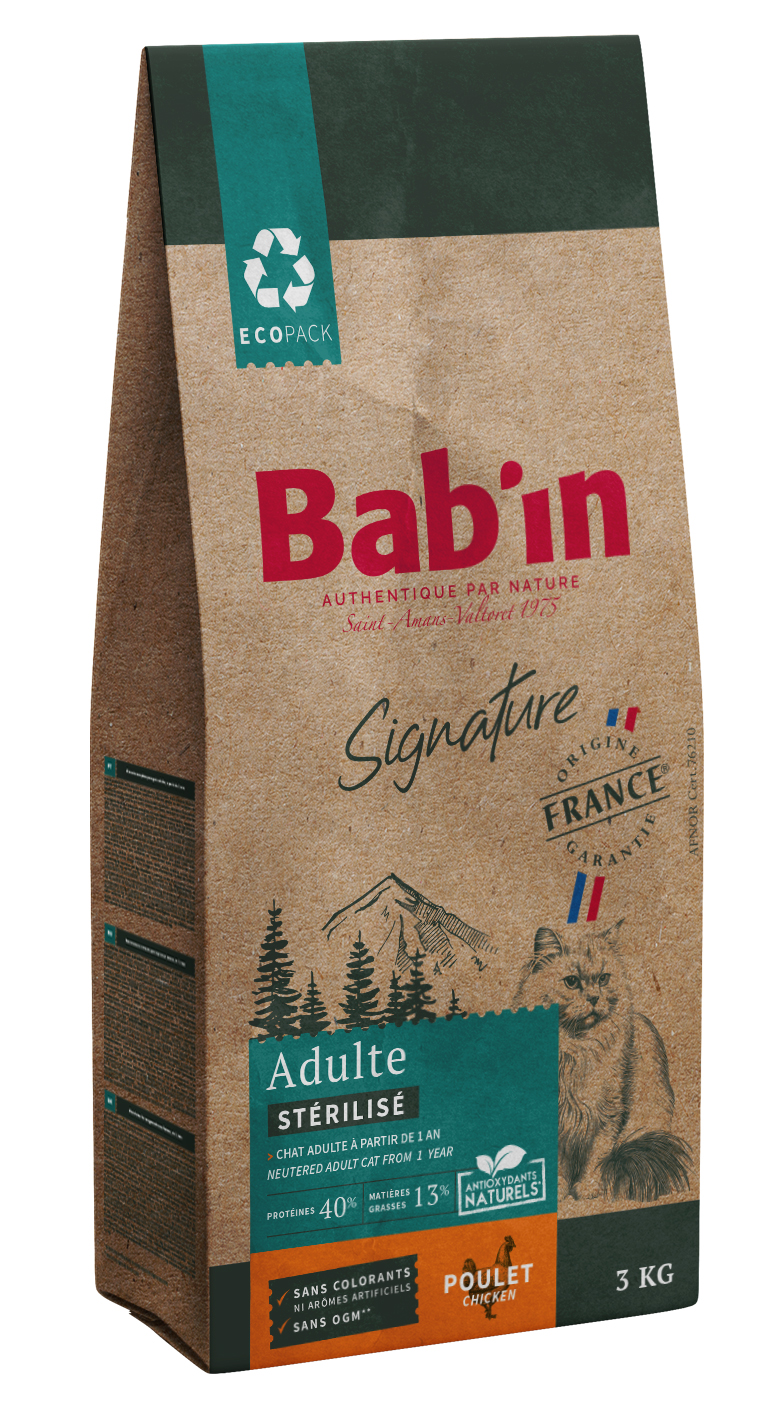 Croquettes chat BAB'IN Signature stérilisé poulet 3kg