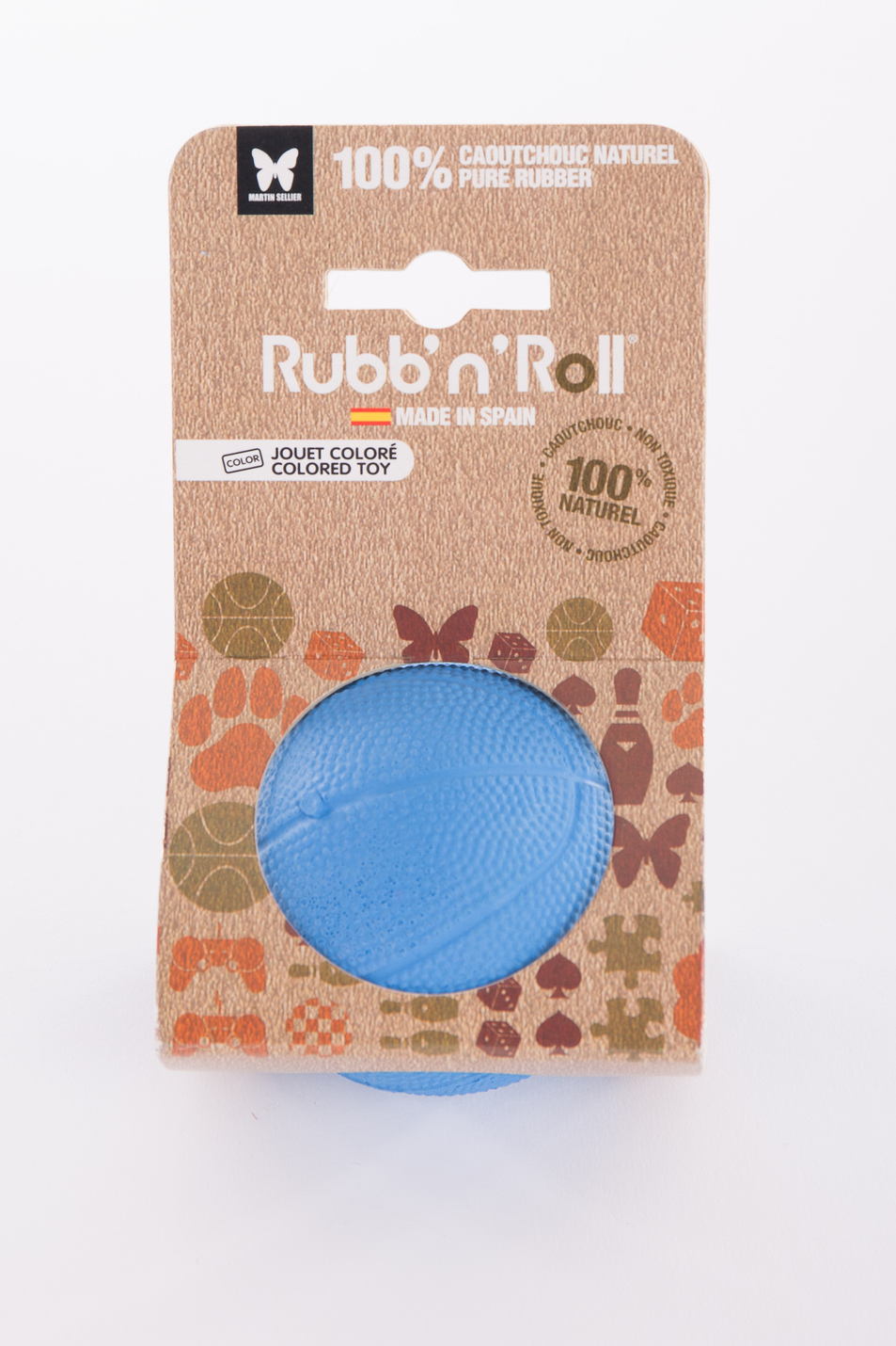 Balle Rubb'n'Roll MARTIN SELLIER bleue Ø7cm