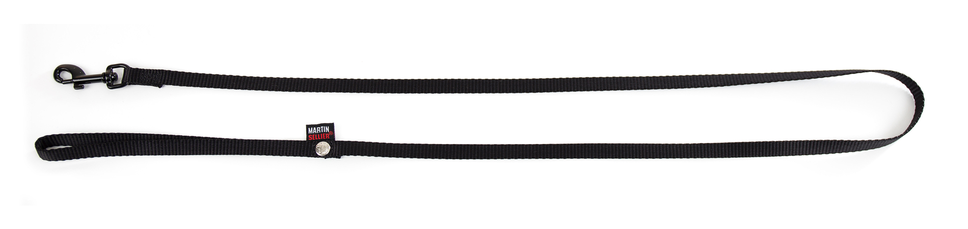 Laisse nylon simple MARTIN SELLIER noire 1cm 120cm