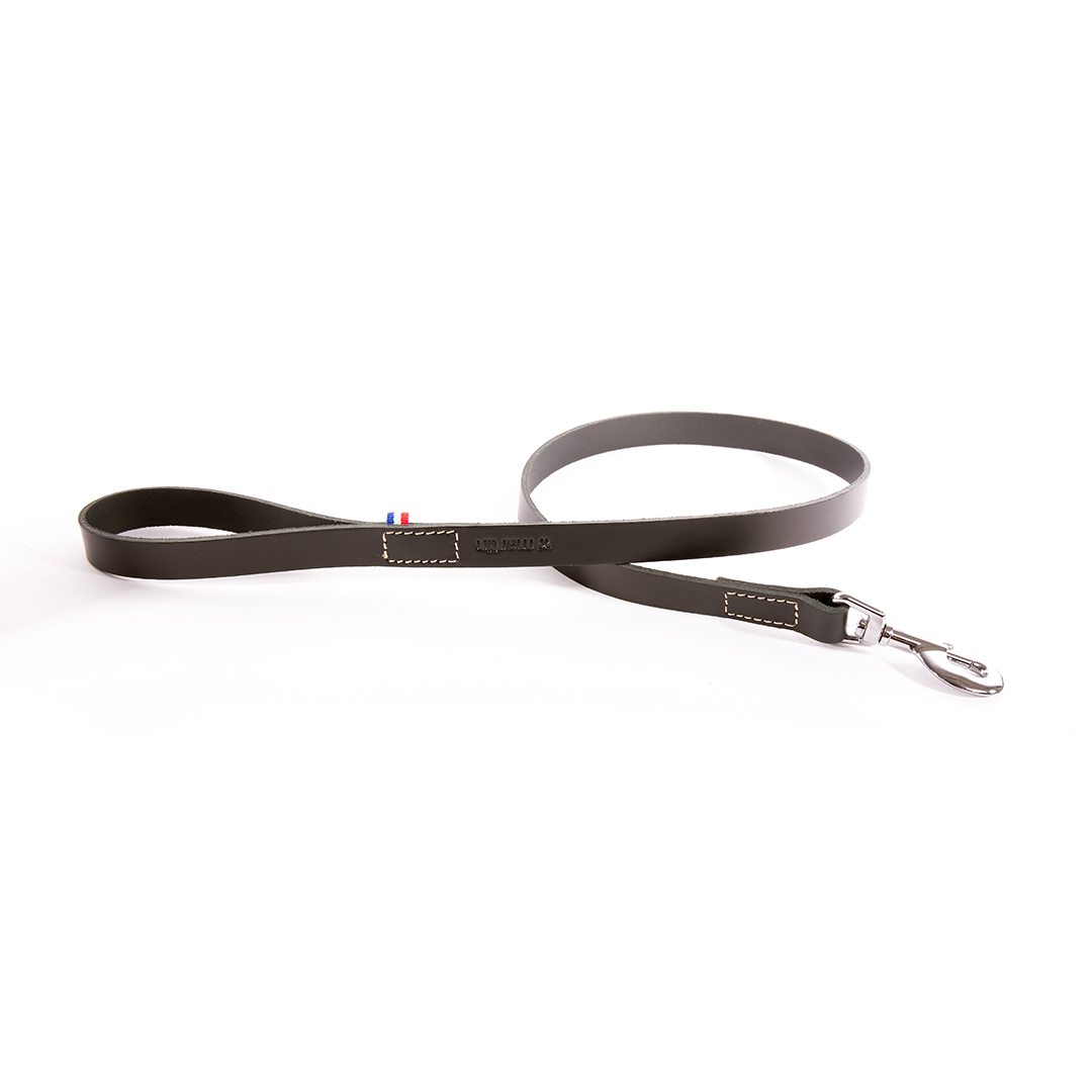 Laisse chien MARTIN SELLIER cuir 1,4x100cm noire