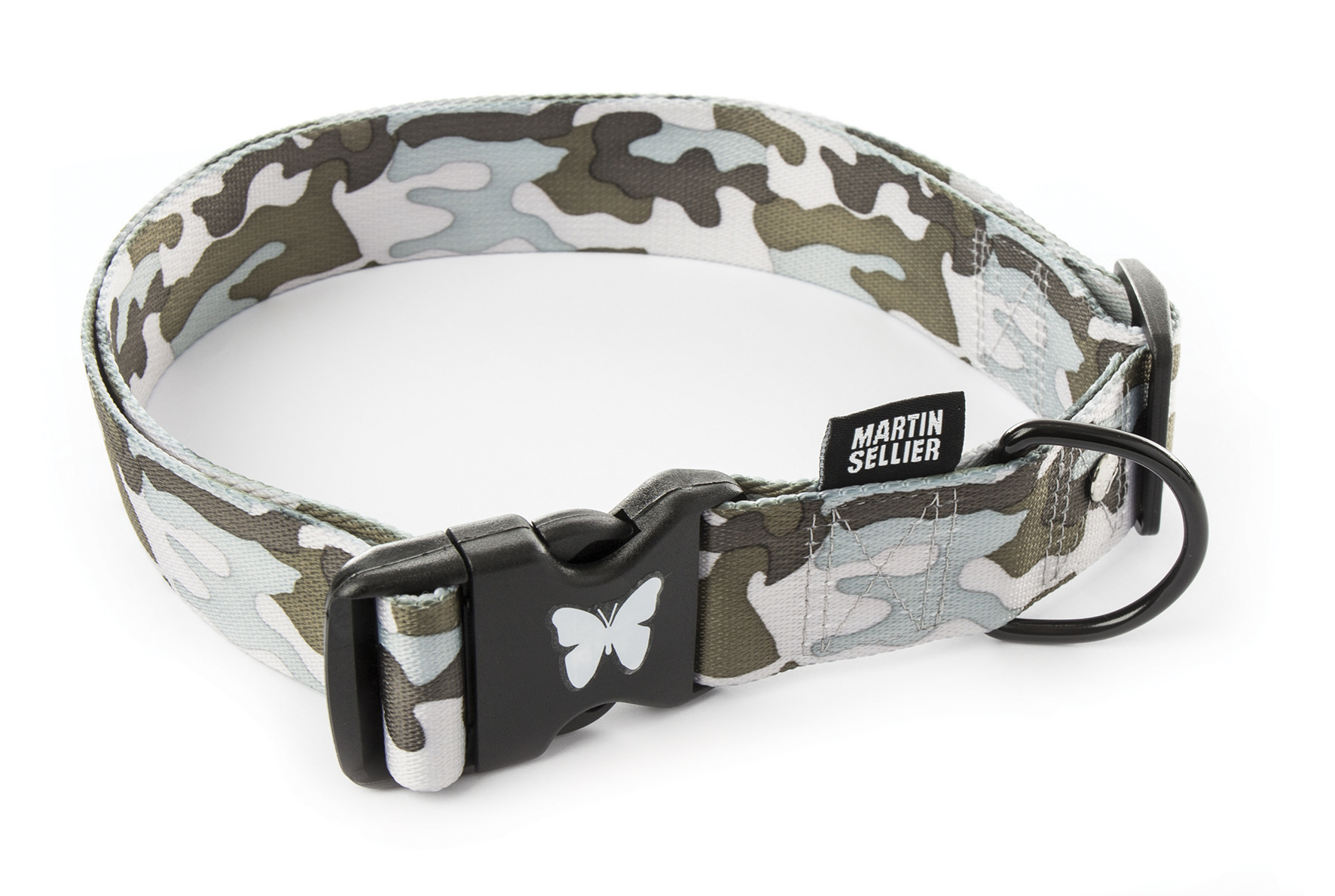 Collier chien MARTIN SELLIER nylon 4x90cm gris camouflage