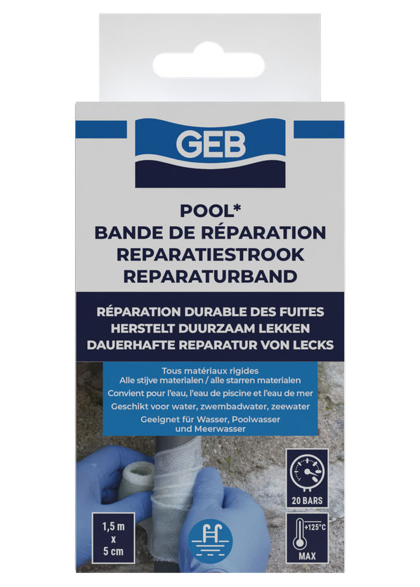 Bande réparation piscine GEB POOL 1,5mx5cm