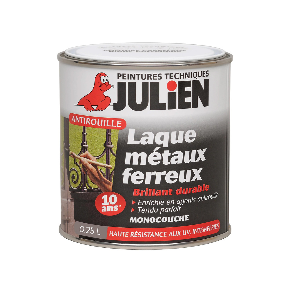 Peinture antirouille JULIEN brillant blanc 0,25l