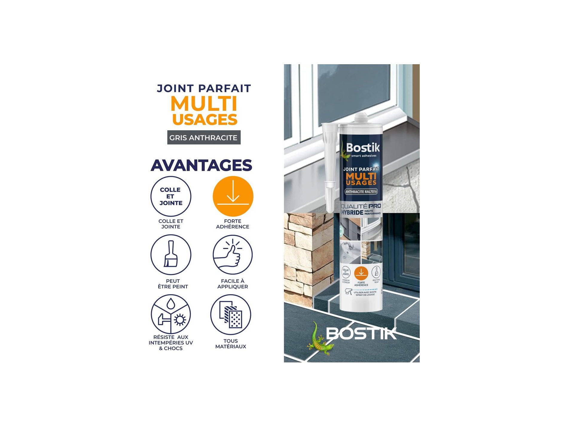 Joint multi-usages BOSTIK 290ml blanc