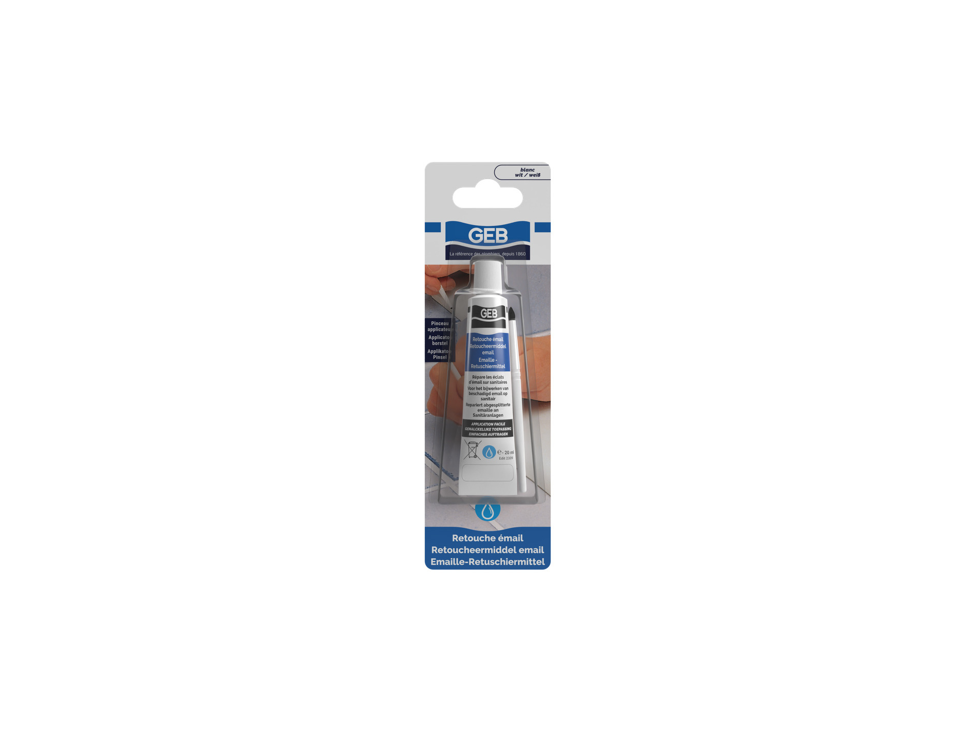 Retouche surface émail GEB blanc 20ml