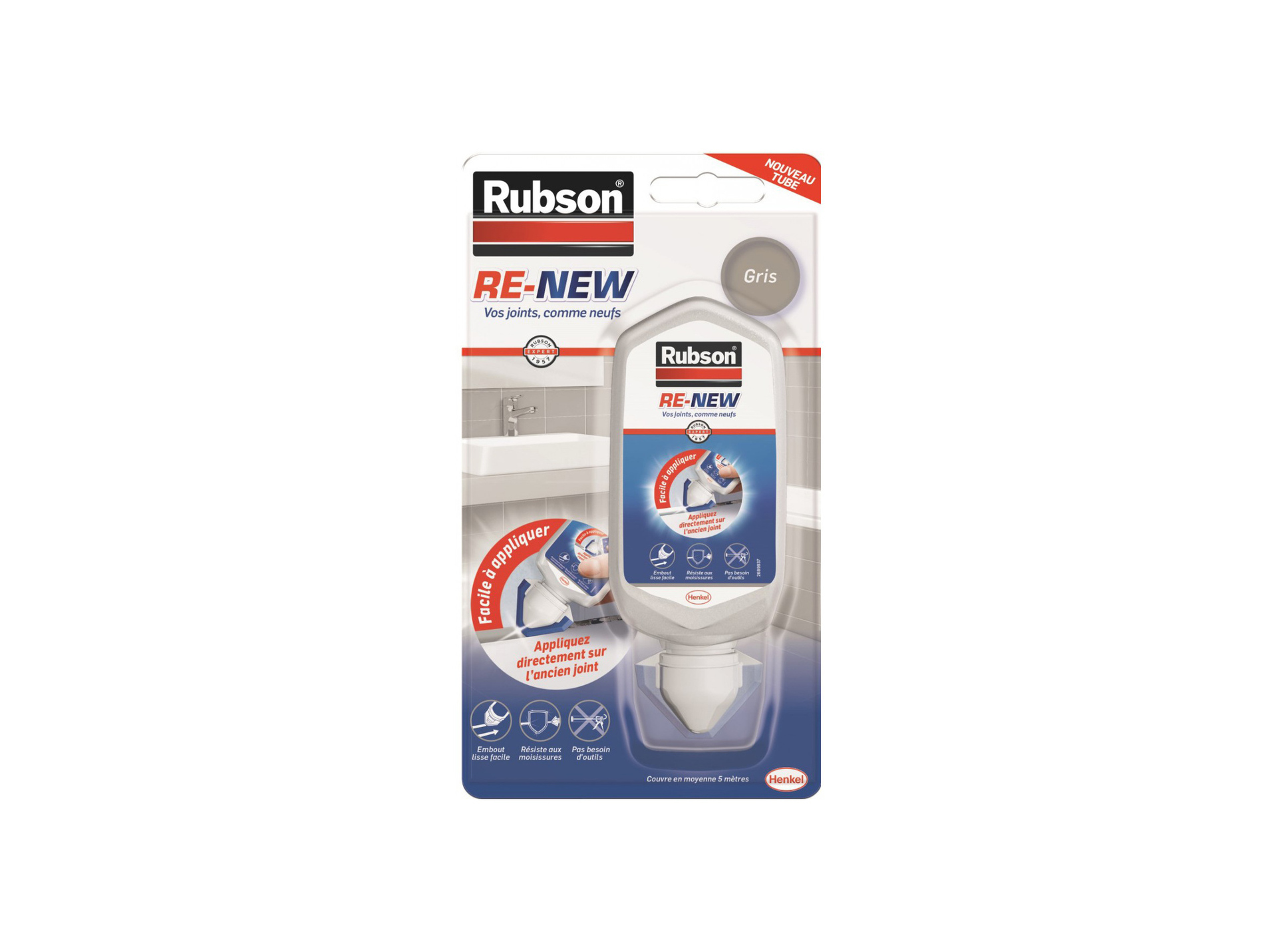 Rénovateur joint RUBSON Re-New 80ml gris