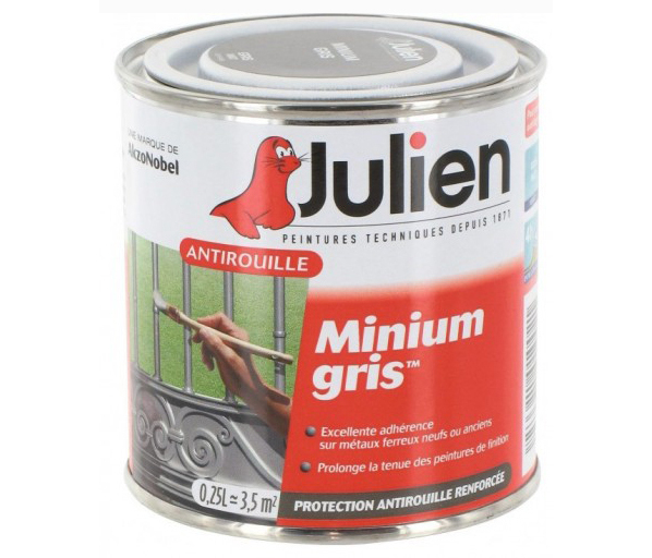 Primaire antirouille JULIEN Minium gris 0,25l