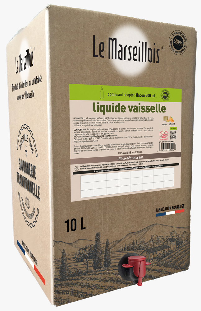 Liquide vaisselle savon de Marseille LE MARSEILLOIS 10l