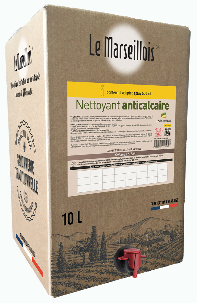 Nettoyant anticalcaire LE MARSEILLOIS Ecocert 10l