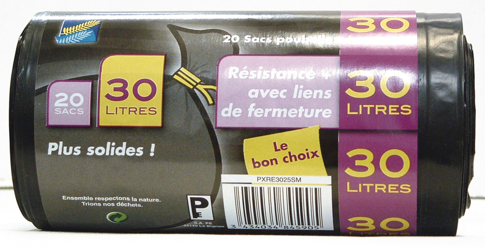 Sacs poubelle renforcés PUBLI EMBAL 30l x20