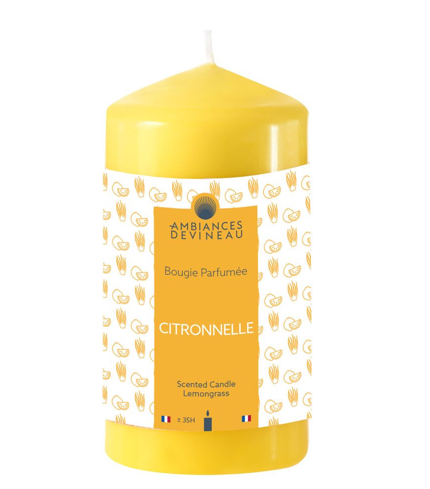 Bougie cylindrique citronnelle DEVINEAU 35h