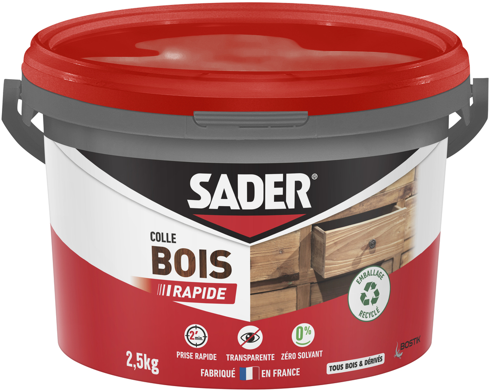 Colle à bois SADER prise rapide 2,5kg