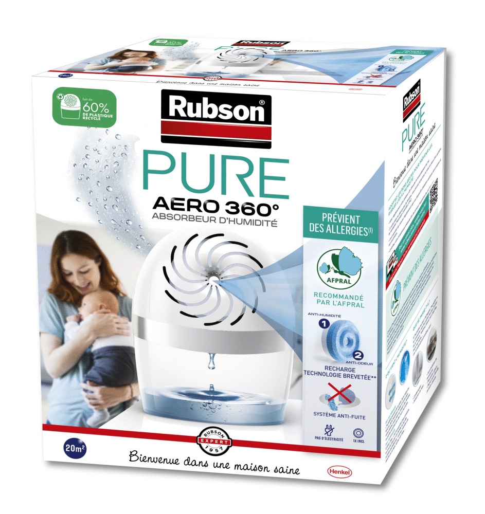 Absorbeur d'humidité RUBSON Aero 360 Pure 20m²