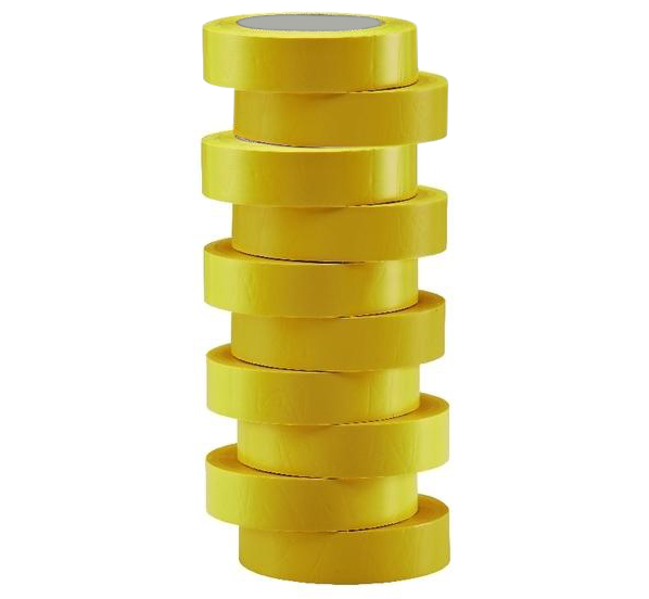 Lot 10 rubans adhésifs EUROCEL pvc jaune 15mmx10m