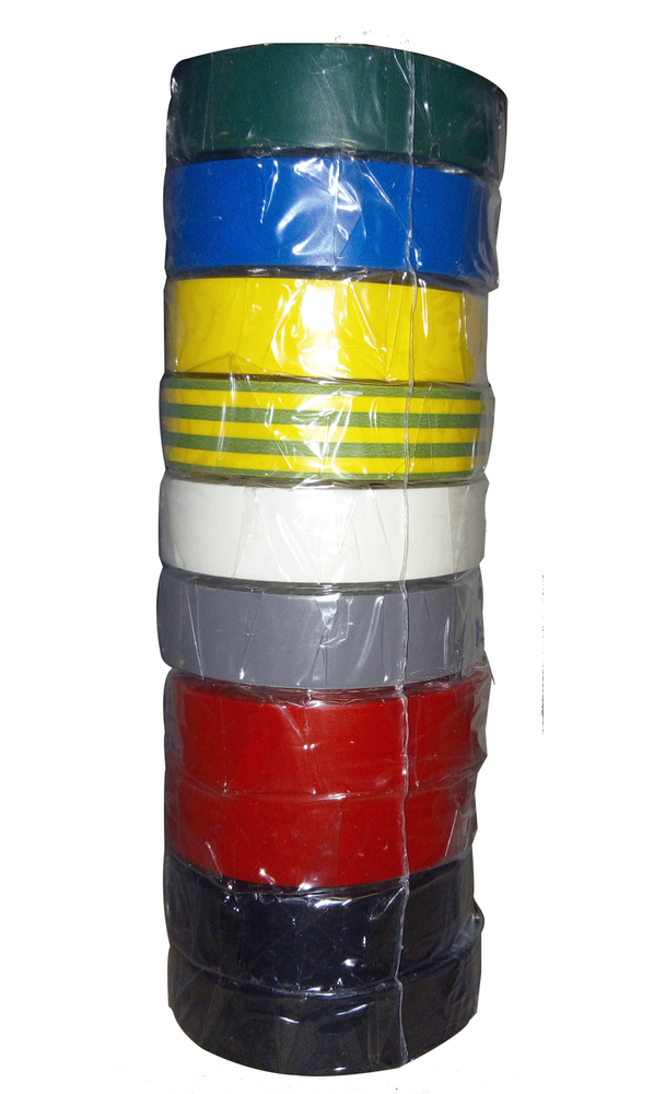 Lot 10 rubans adhésifs EUROCEL pvc panachés 15mmx10m
