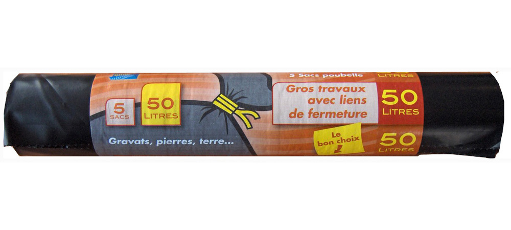 Sacs à gravats PUBLI EMBAL 50l x5 100µm