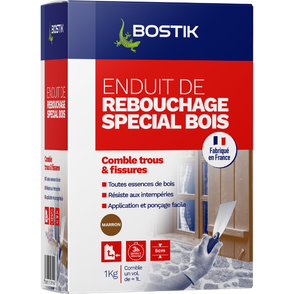 Enduit BOSTIK rebouchage bois poudre 1kg