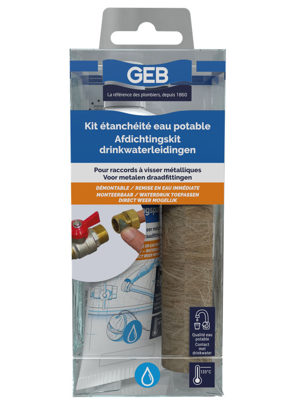 Kit étanchéité eau potable GEB 50ml + filasse 20g