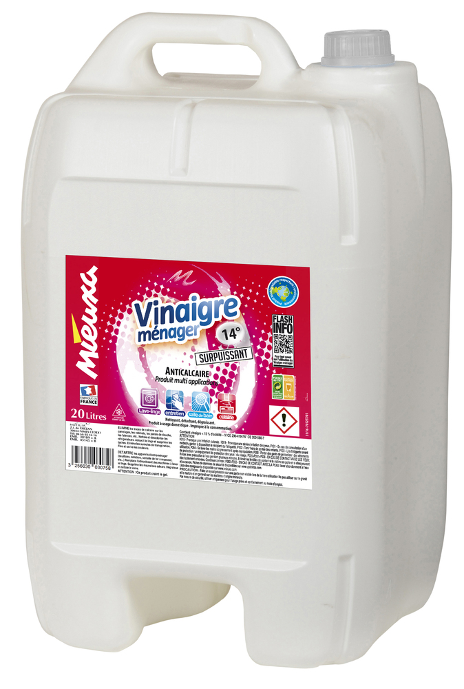 Vinaigre ménager MIEUXA surpuissant 14° 20l