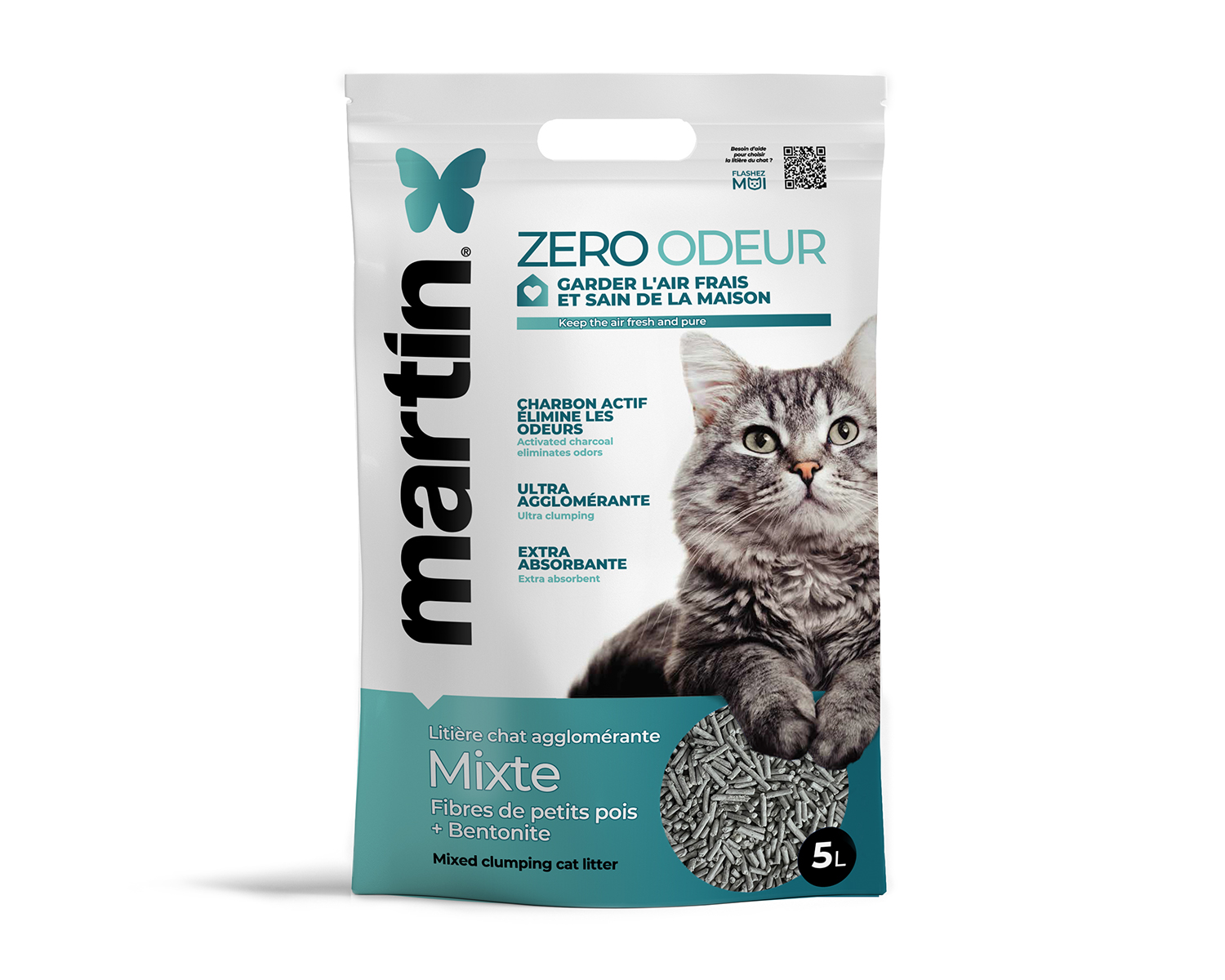 Litière MARTIN SELLIER Zero Odeur bentonite 5l