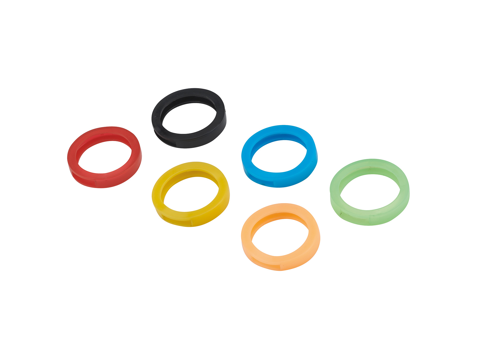 Anneaux de clés THIRARD PVC couleurs assorties x6