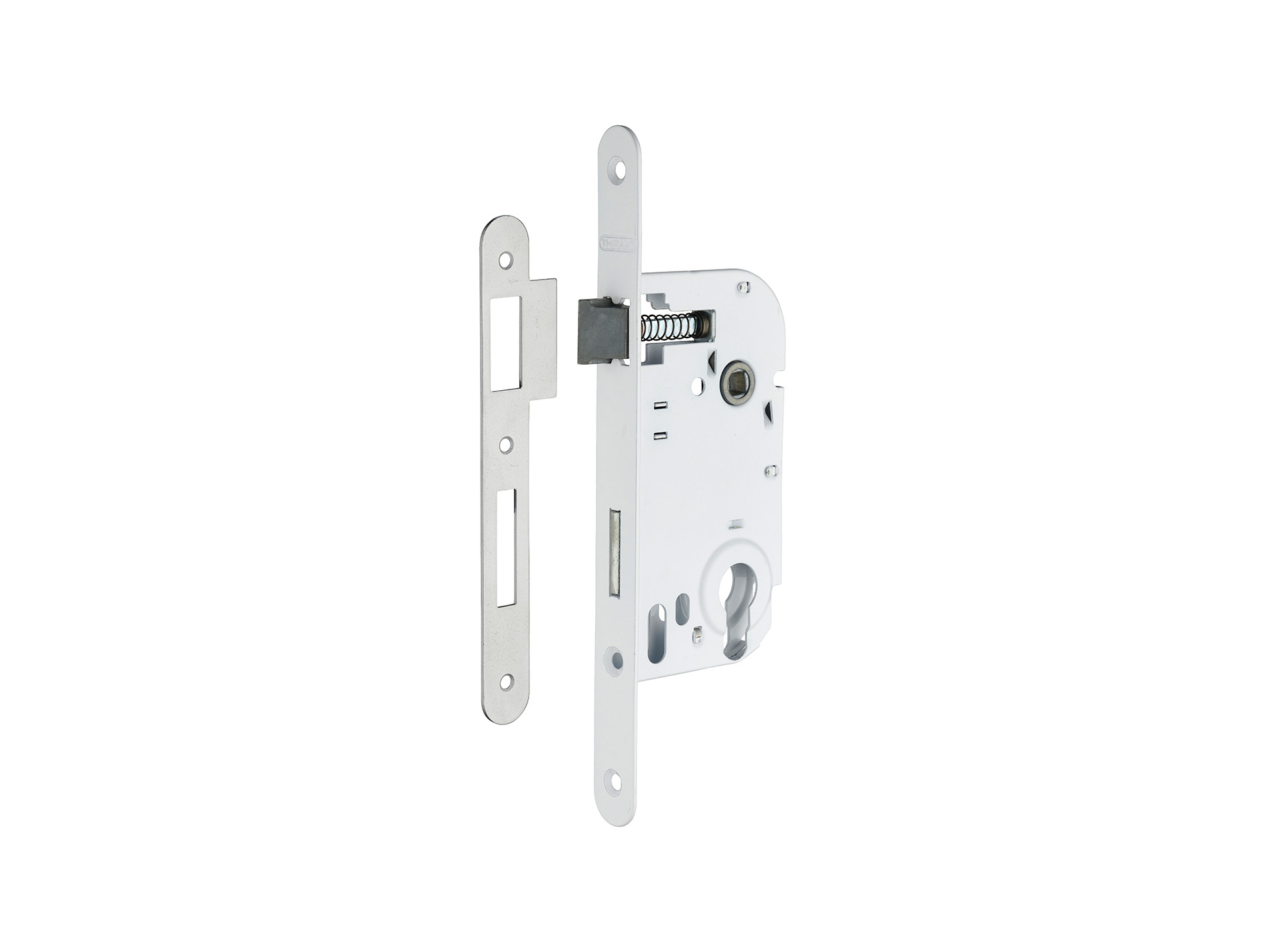 Boîtier serrure THIRARD axe 50mm épaisseur 10mm blanc