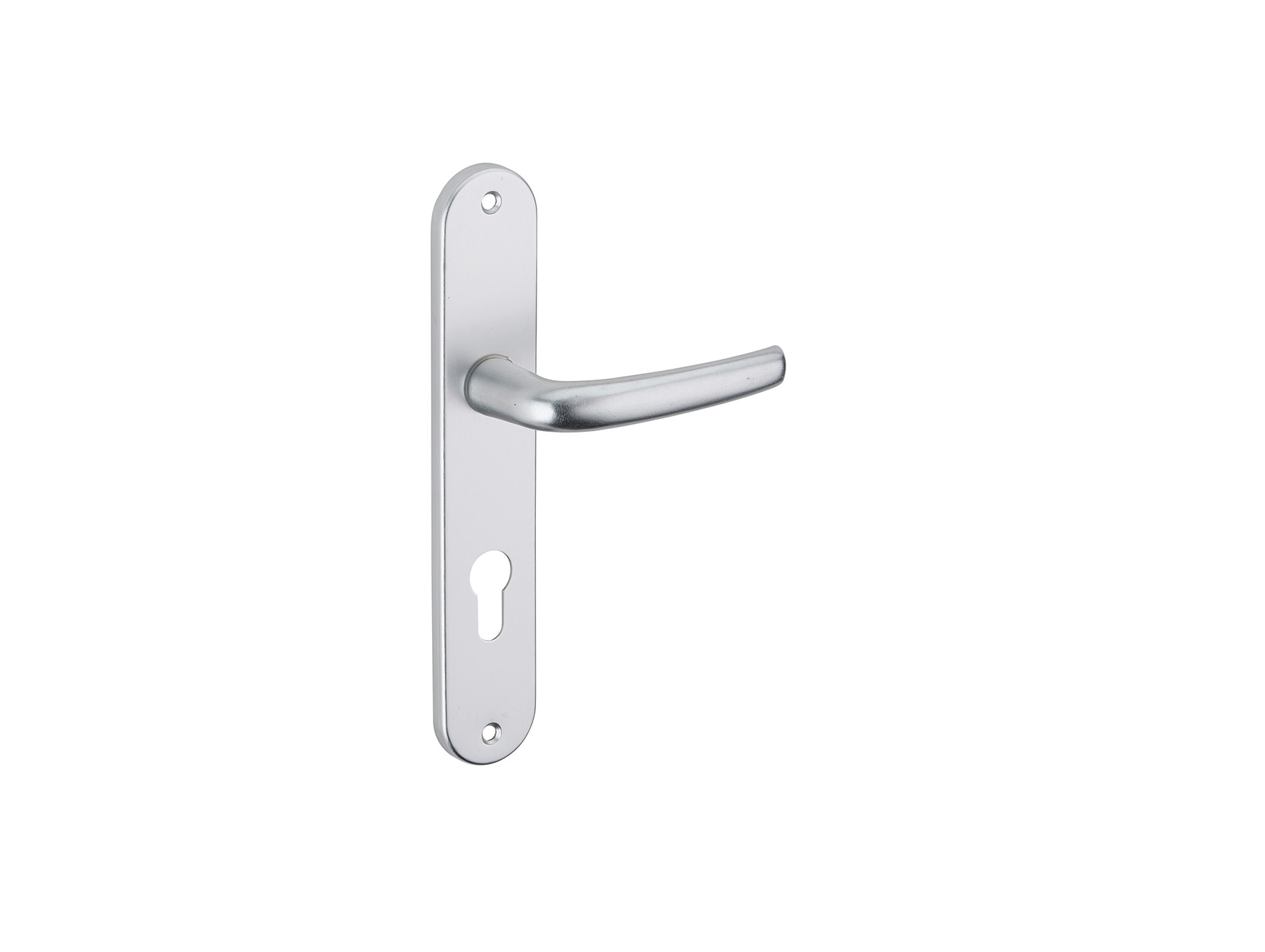Poignée de porte Maia argent trou de cylindre entraxe 195mm