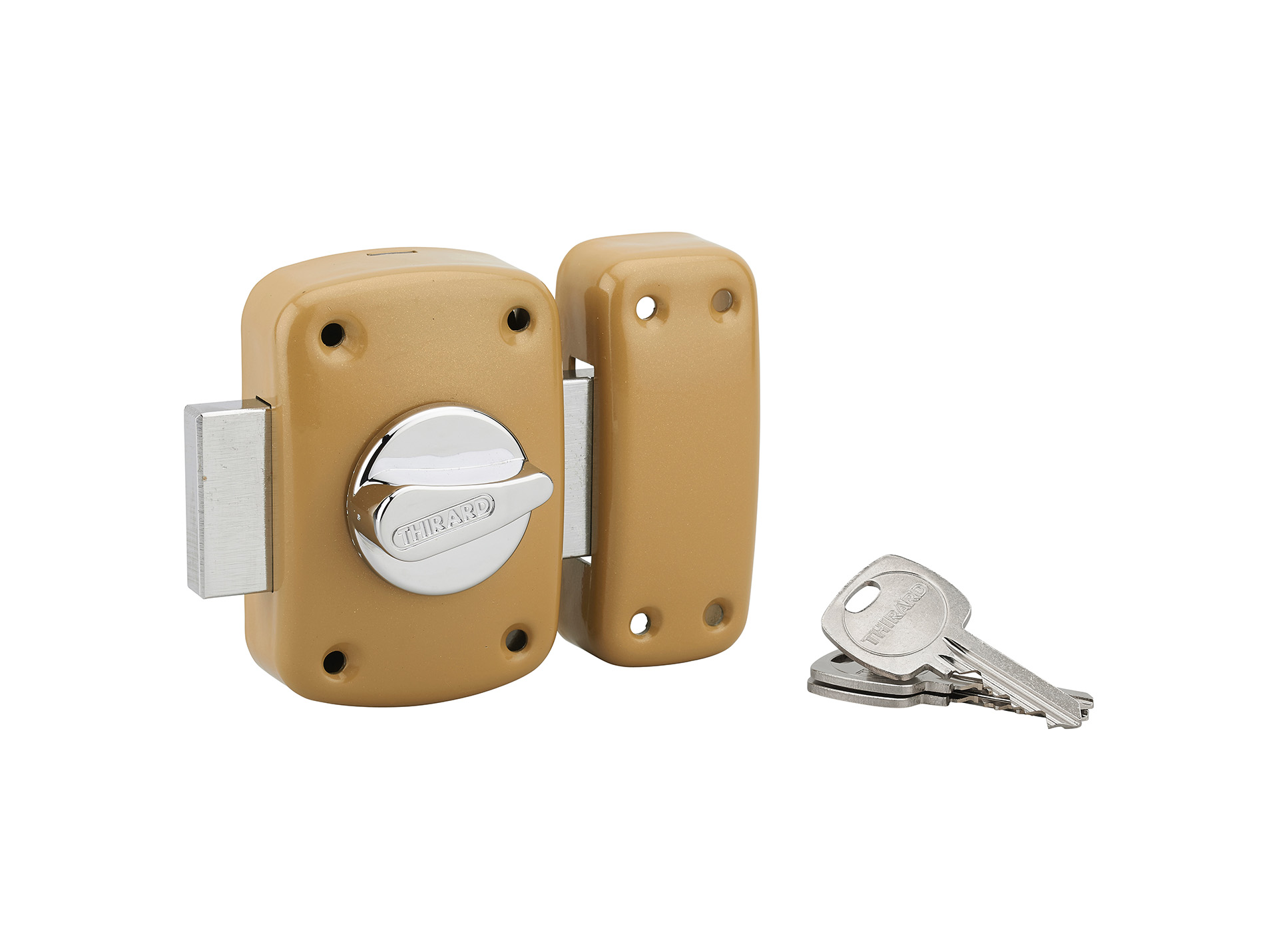 Verrou THIRARD Corvette à bouton cylindre 45mm bronze