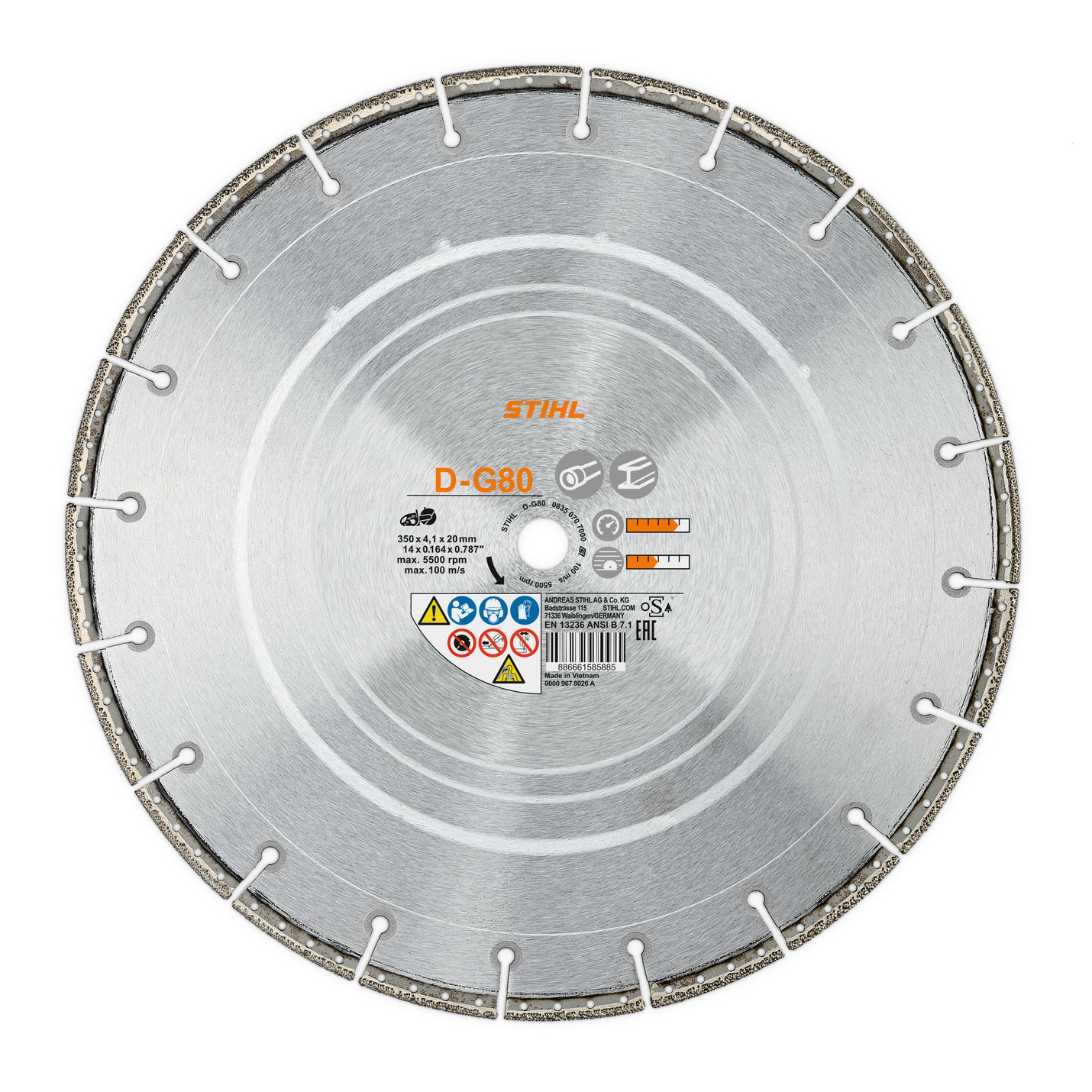 Disque diamant fonte Ø230mm STIHL D-G80