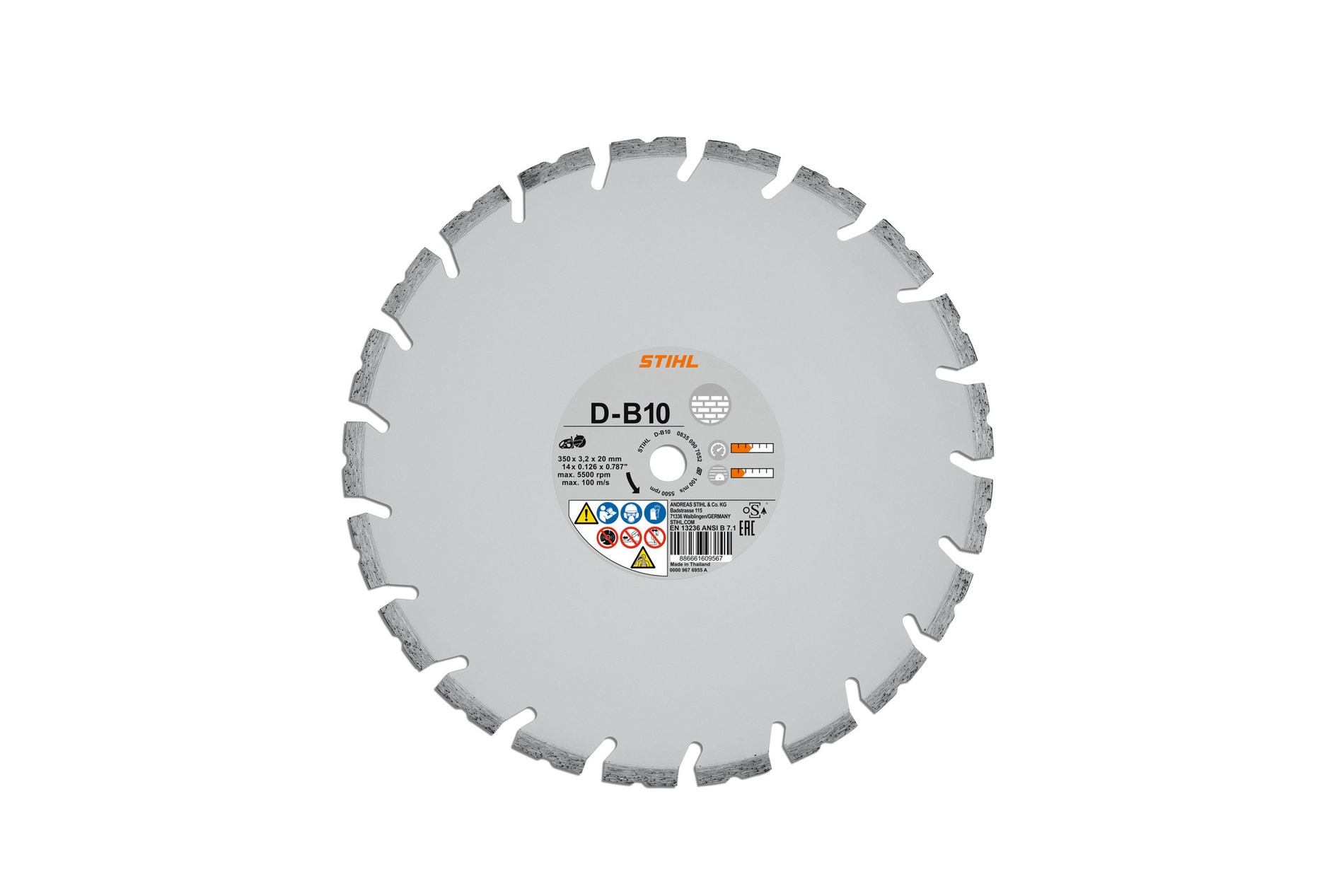 Disque diamant béton brique Ø300mm STIHL D-B10