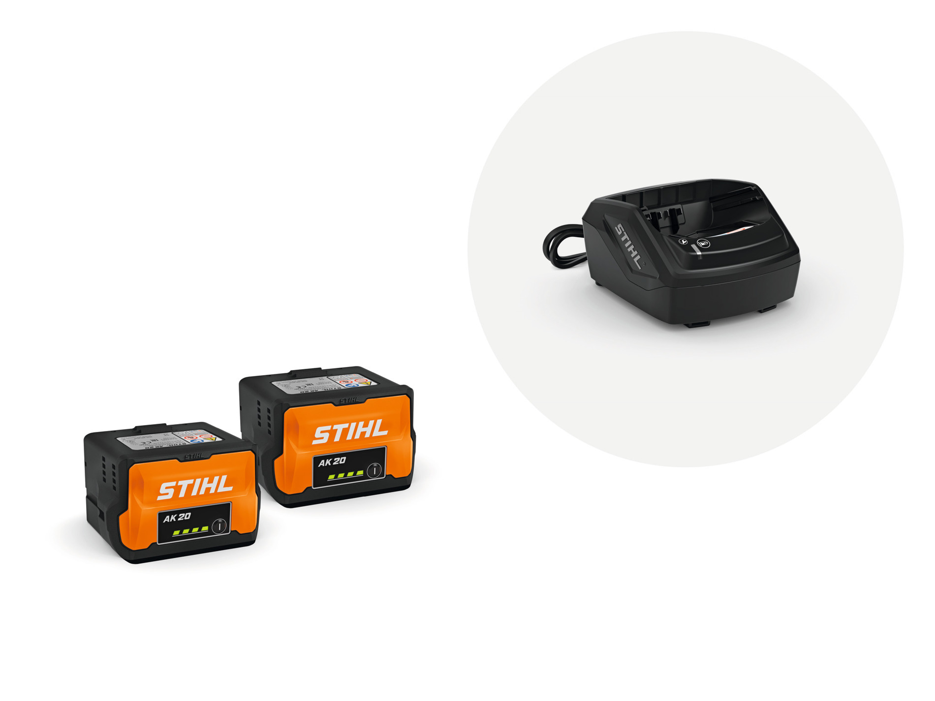 Pack 2 batteries STIHL AK 20 avec chargeur AL 101
