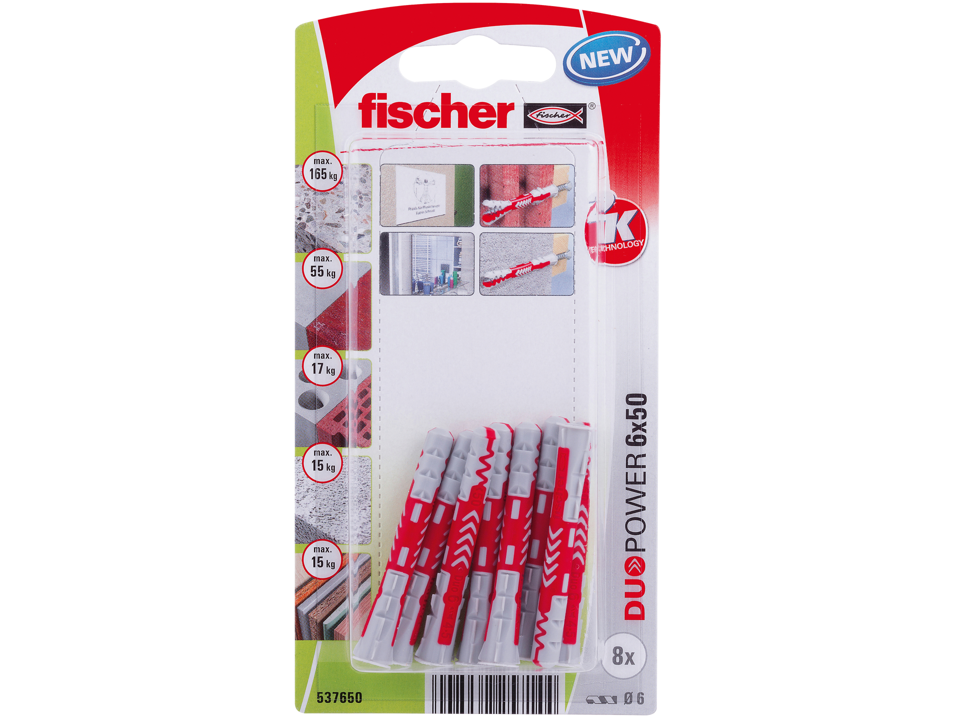 Chevilles bi-matière DuoPower FISCHER Ø6mm L.50mm x8