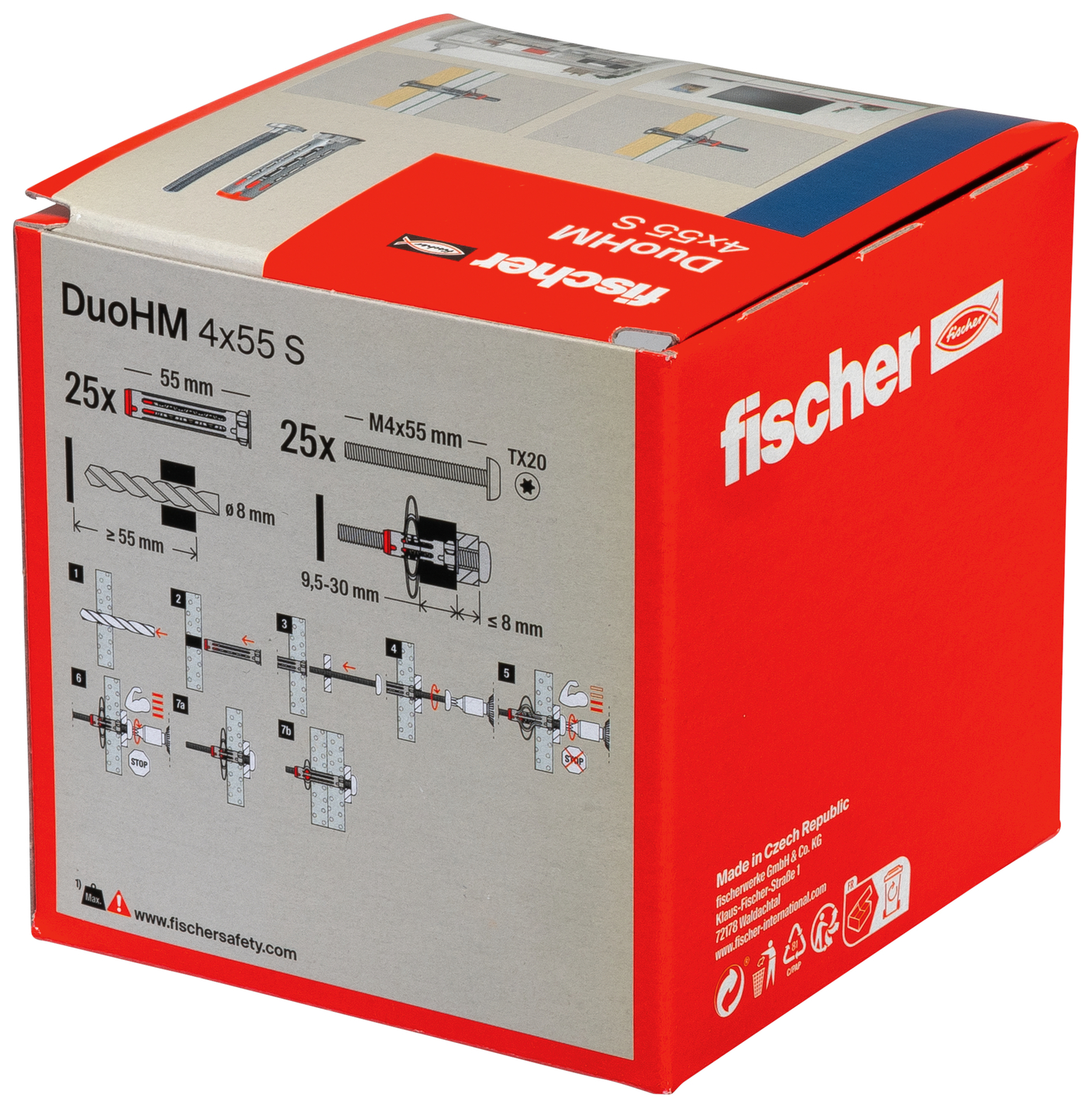 Cheville FISCHER DuoHM 4x55mm x25 boîte référence 572923