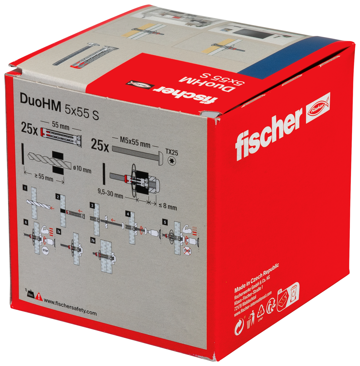 Cheville FISCHER DuoHM 5x55mm x25 boîte référence 572924