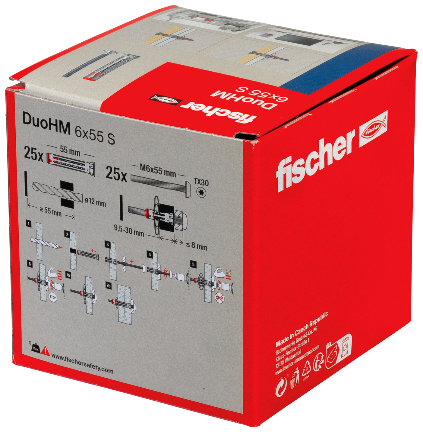 Cheville FISCHER DuoHM 6x55mm x25 boîte référence 572925