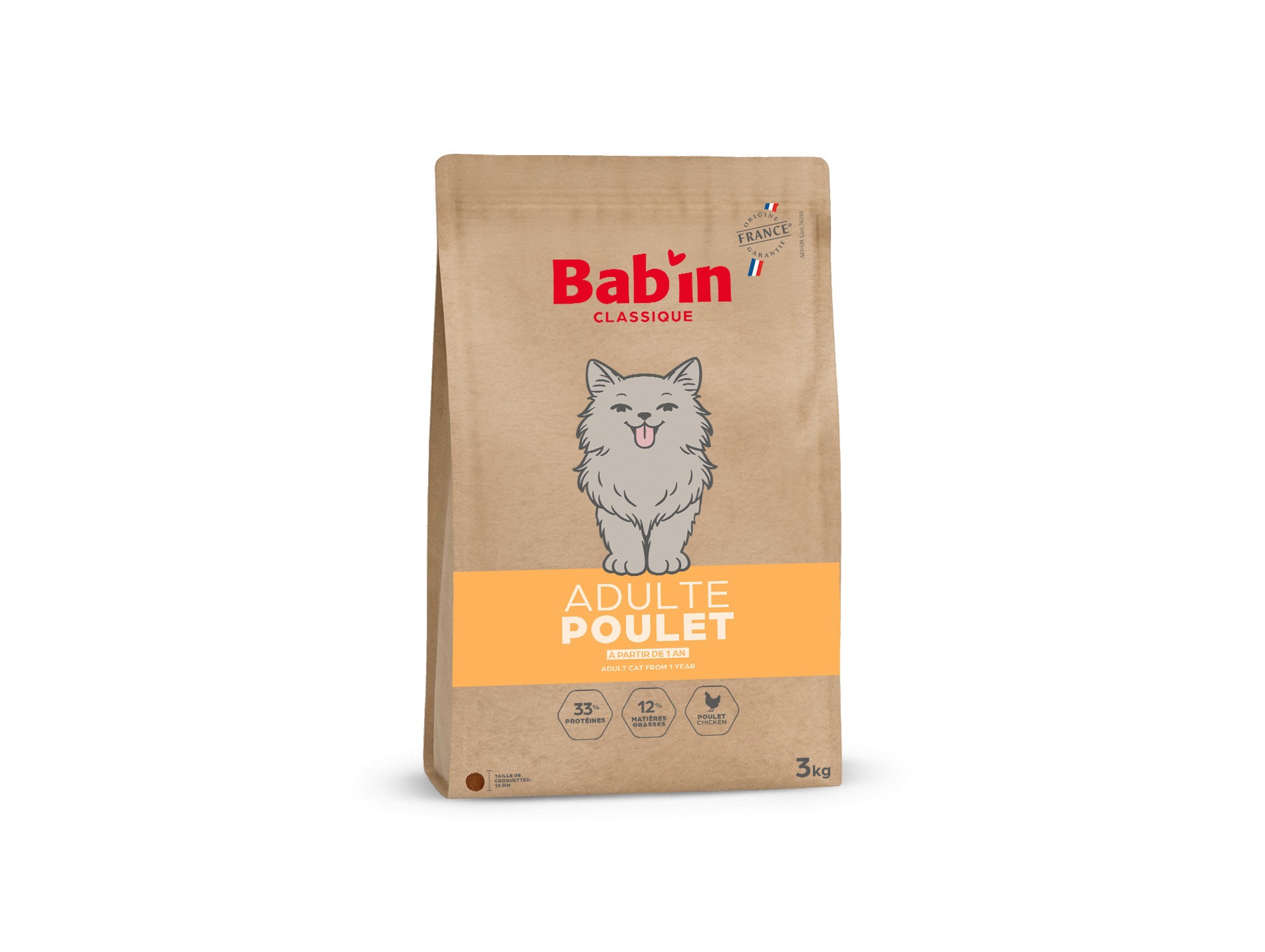 Croquettes chat BAB'IN Classique poulet 3kg