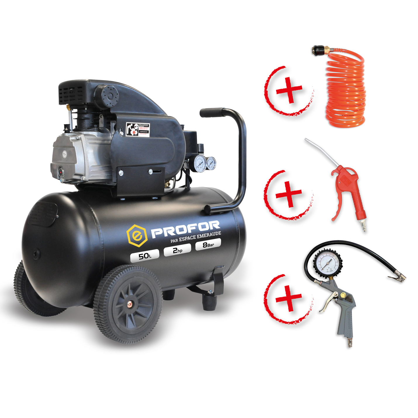 Compresseur PROFOR coaxial 2cv 50l