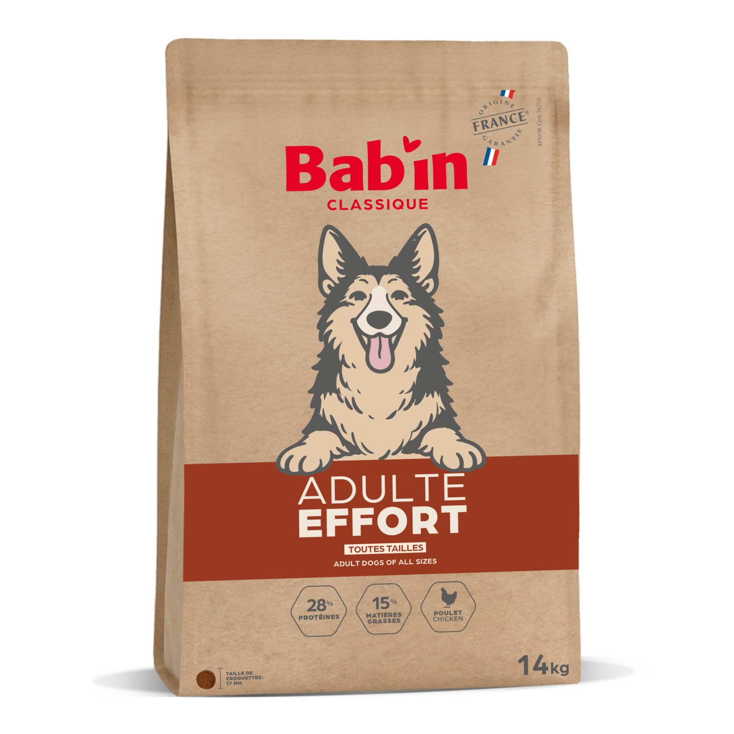 Croquettes chien BAB'IN Classique Effort 14kg