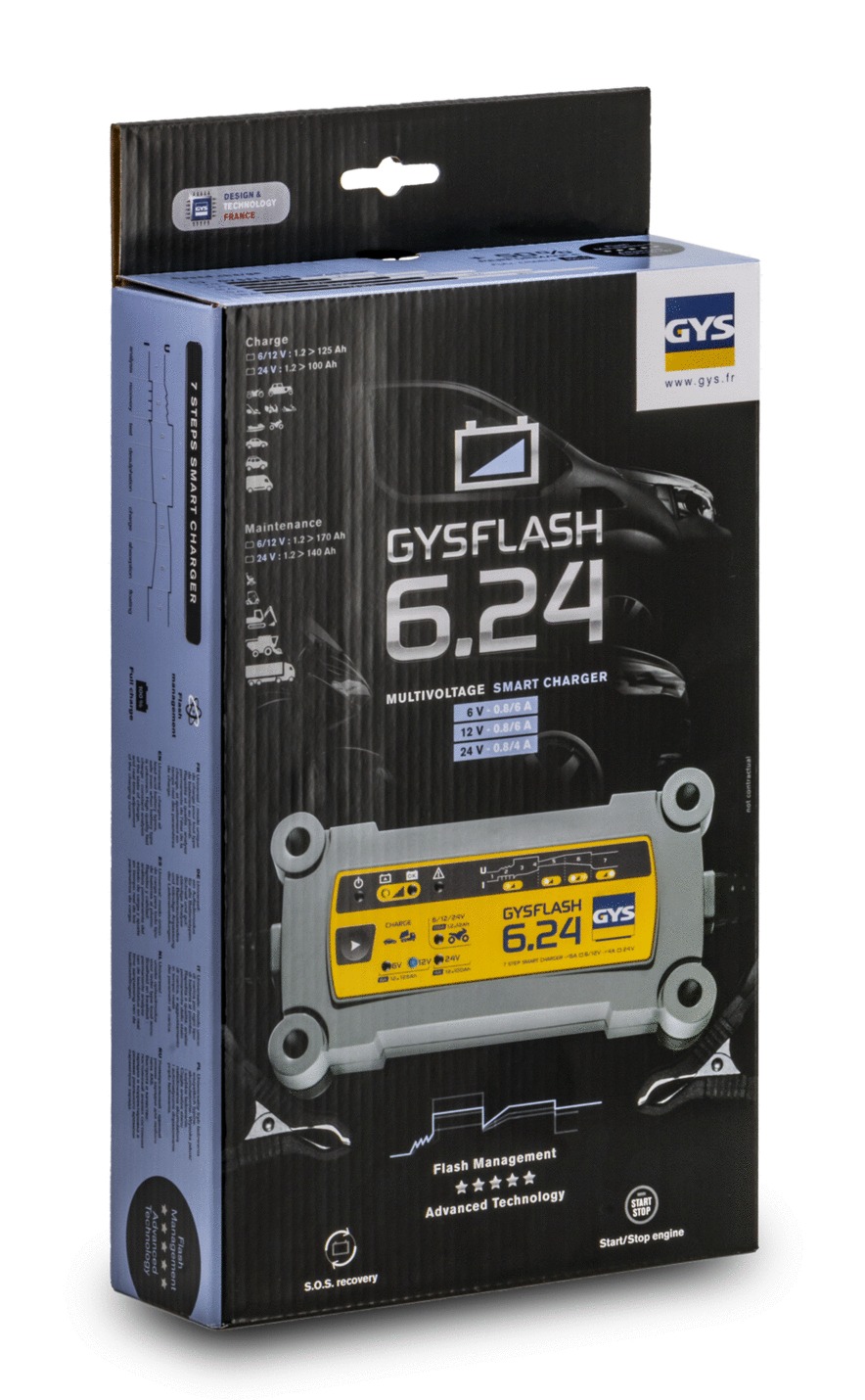 Chargeur GYS Gysflash 6.24 6-24v 1,2-125ah